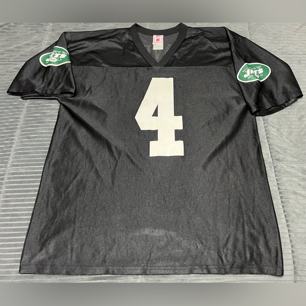 RARE VINTAGE REEBOK BRETT FAVRE NFL NEW YORK JETS BLACK JERSEY-SIZE LARGE